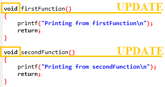 Corrections for the function definitions